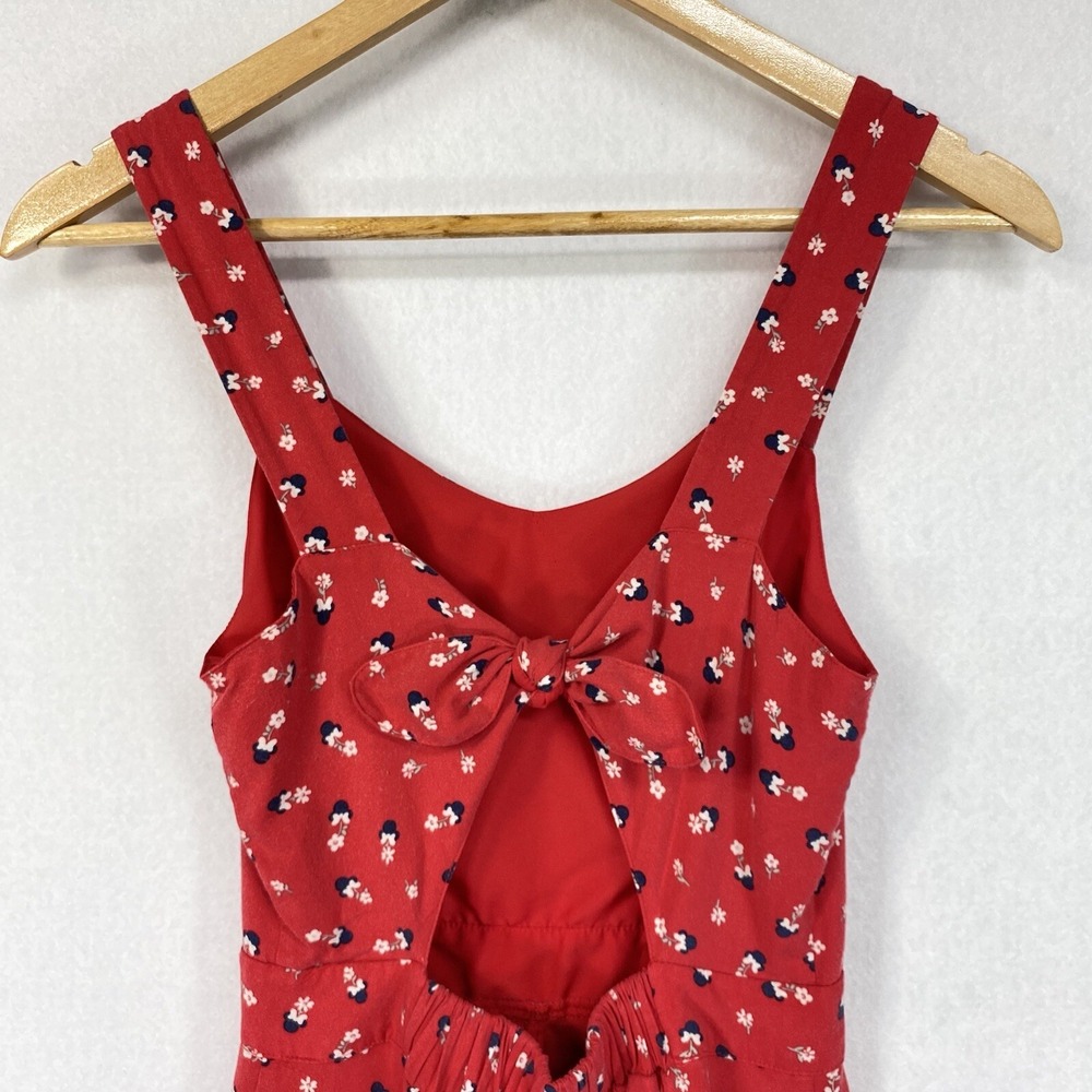LC Lauren Conrad Womens 2 Dress Red Disney Minnie Mouse Cutout Back Floral Bow